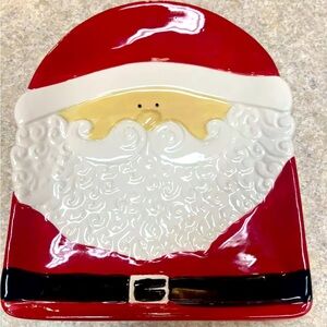 Ceramic Arlington Designs Santa Claus Christmas Dish Spoon Rest 8.5” Holiday EUC